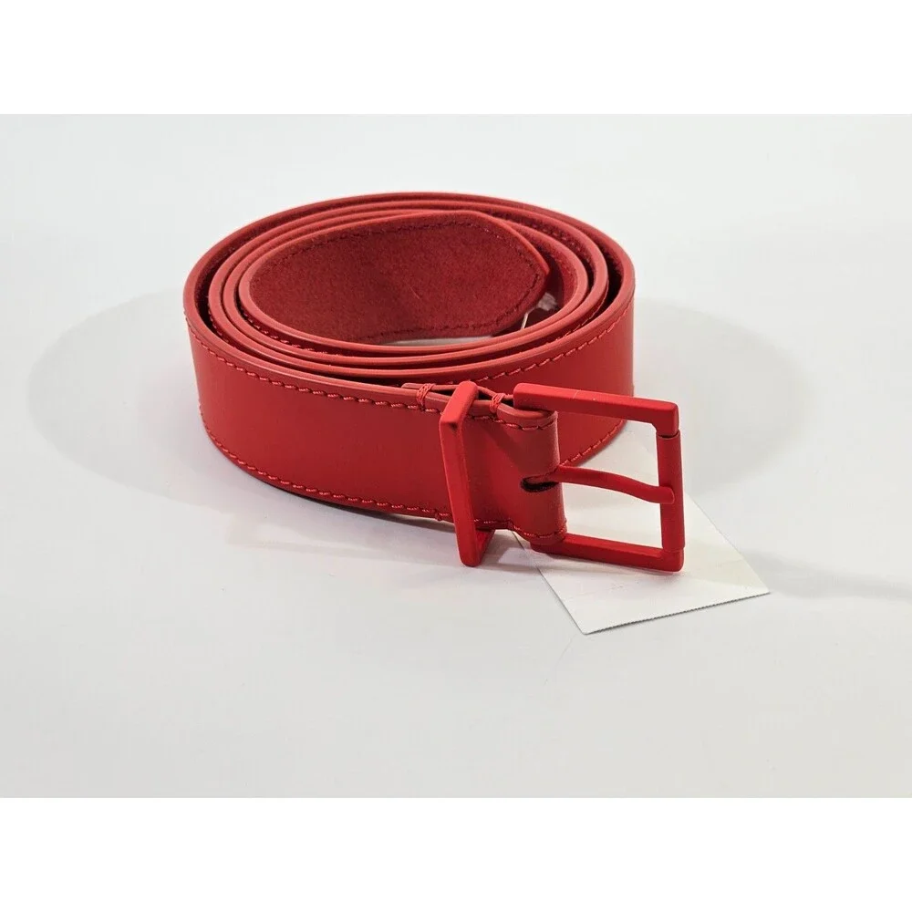 Maison Margiela Paris 95 Red Leather Buckle Belt‎ S35TP0399 NEW Quiet Luxury NWT